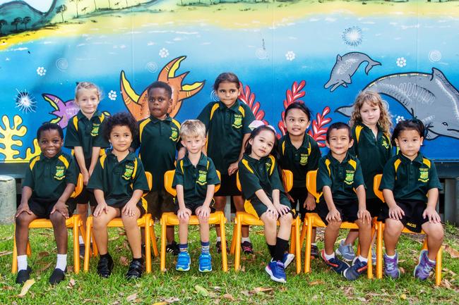 Mackay Central State School 2022 Prep class. (L-R) Back row: Maleigh Hall, Simon Auda, Mackenzie Kulka-Brown, Ranzell Bunao, Ellie Kilsby; front row: Ogo Owoeye, Mia Kauri, Slade Clark, Ellen Lorete, William Brown, Nadica Radovic. Picture: Michaela Harlow MKY2022PREP
