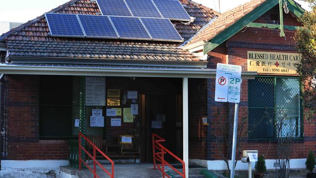 Blessed Health Care clinic in Campsie, which is charging $250 for a consultation to get the Covid vaccine. Picture: NCA NewsWire/Damian Shaw