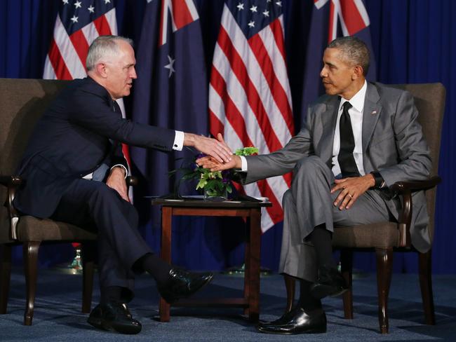 Prime Minister Malcolm Turnbull with US President Barack Obama / Picture: Gary Ramage