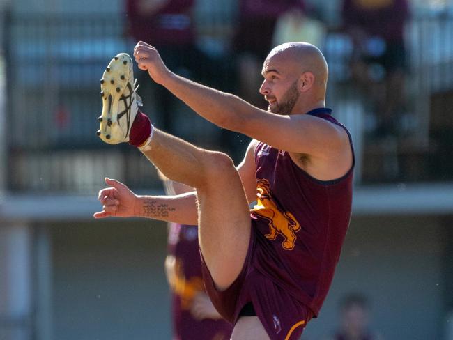 Jack Anthony kicked 10 goals for Palm Beach Currumbin against Wilston Grange at Salk Oval on Saturday, August 18. Picture credit: Nelson Herbert, Nelpix.