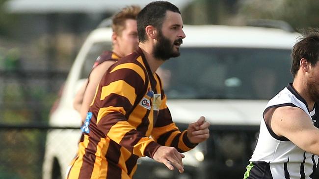 Marcus Stapleton in action for Woodend-Hesket. Picture: Hamish Blair