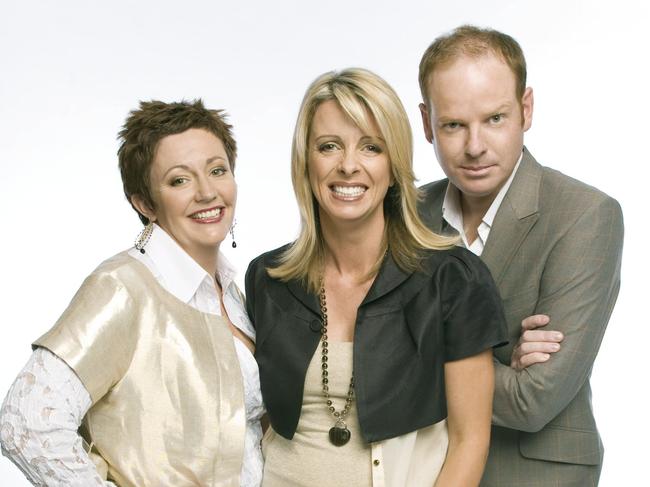 Georgina McEncroe, Brigitte Duclos and Tom Gleeson during their MIX FM days. Picture: Supplied