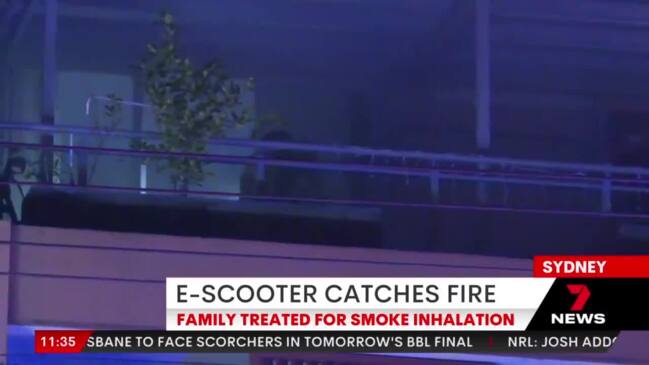 Report on e-scooter fire (7NEWS)