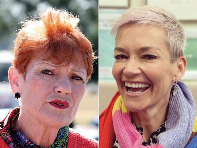 Jessica Rowe, right, has bowed to social media critics who pilloried her for hosting a podcast with Pauline Hanson, left. Pictures: News Corp/Supplied