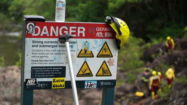 The body of a man has been found at Wappa Falls after he dived into treacherous waters to rescue his child. Picture: Brendan West