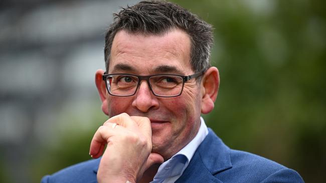 Victorian Premier Daniel Andrews reacts during a press conference the government cancelled the 2026 Commonwealth Games, slated to be held across Victoria. Picture: AAP Image/James Ross