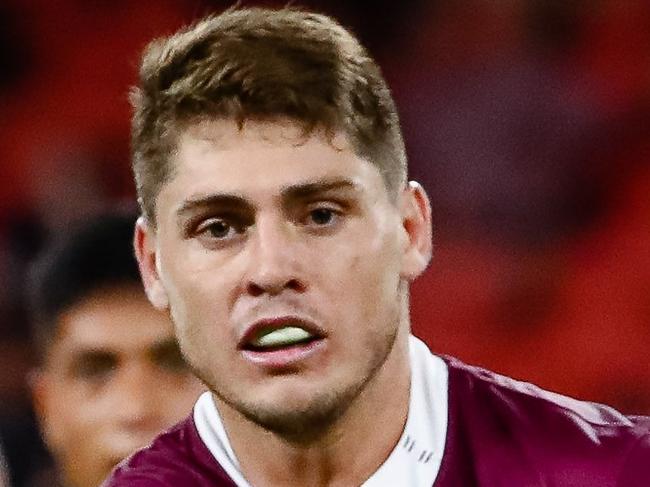 Reds' James O'Connor passes the ball during the Super Rugby match between Australia's Queensland Reds and Japan's Sunwolves in Brisbane on February 22, 2020. (Photo by Patrick HAMILTON / AFP) / -- IMAGE RESTRICTED TO EDITORIAL USE - STRICTLY NO COMMERCIAL USE --