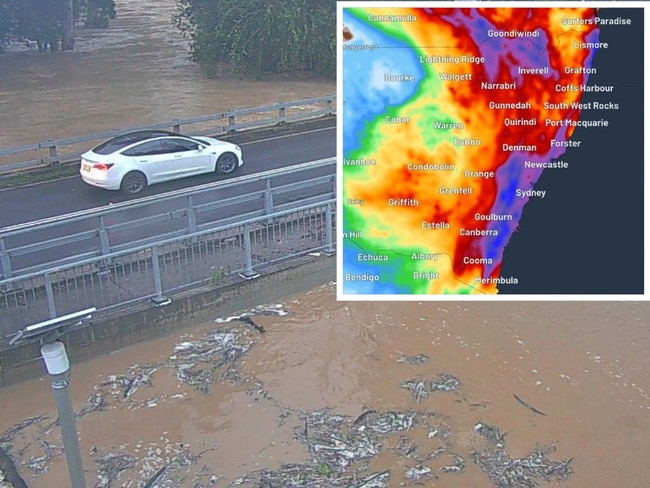 A man has been found dead after his car became stranded in floodwaters, as a powerful weather system stirs over the east coast of Australia.