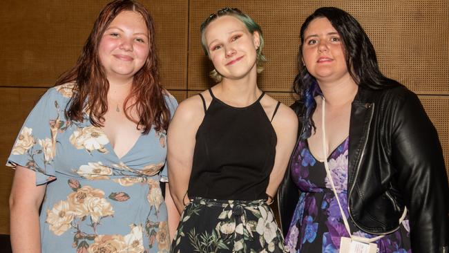 Sophie Blaik, Chonteal Stone and Tee Anderson from Mackay State High School at the 2022 30th year Mocktail. Picture: Michaela Harlow