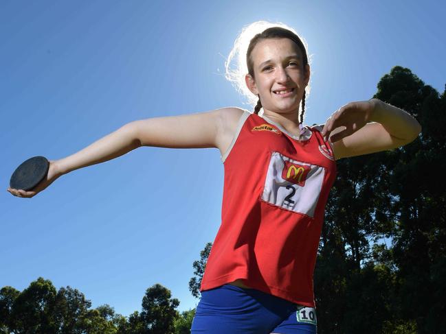 10yr old Emma Matthias is a state shot putt and discus thrower and had won State level placings.