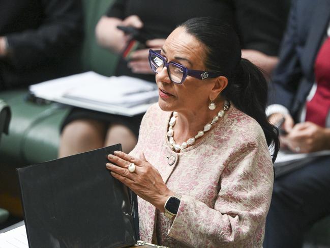 Indigenous Australians Minister Linda Burney has fired back against a barrage of questions about the Voice. Picture: NCA NewsWire / Martin Ollman