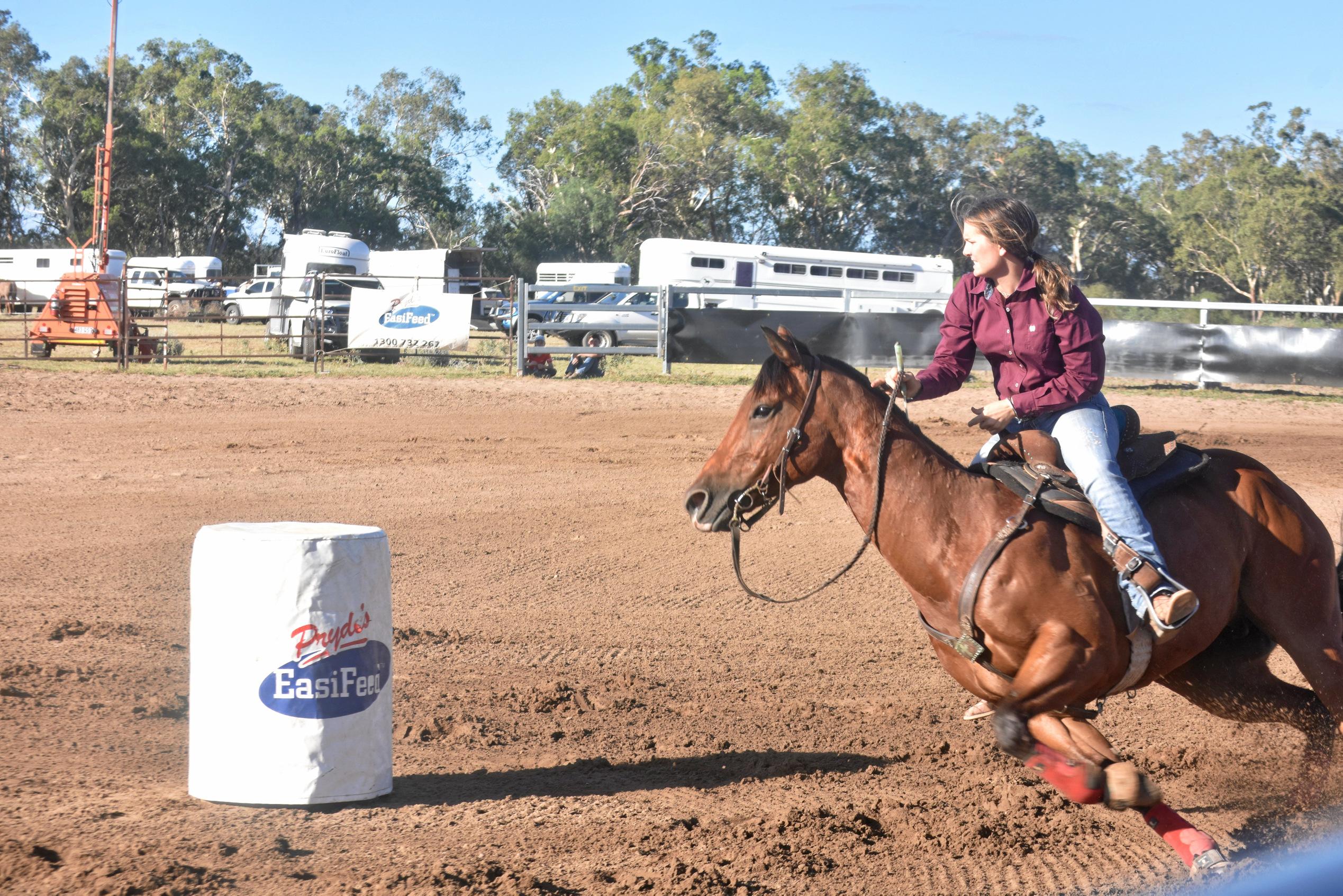 3D barrel racing, Ayers Jackpot. Picture: Jorja McDonnell