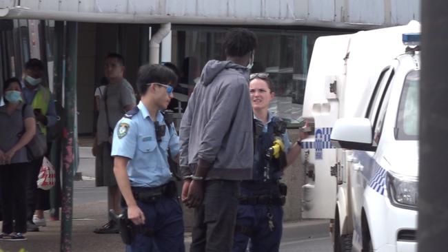 Police and paramedics arriving at Strathfield Station at 4.40pm found an 18-year-old man with stab wounds to his thigh and shoulder. Picture: TNV