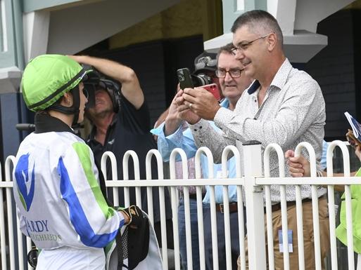 Steve Vardy Thoroughbreds syndication members after Winning Proposal won at Newcastle on January 27, 2024. Picture: Bradley Photos