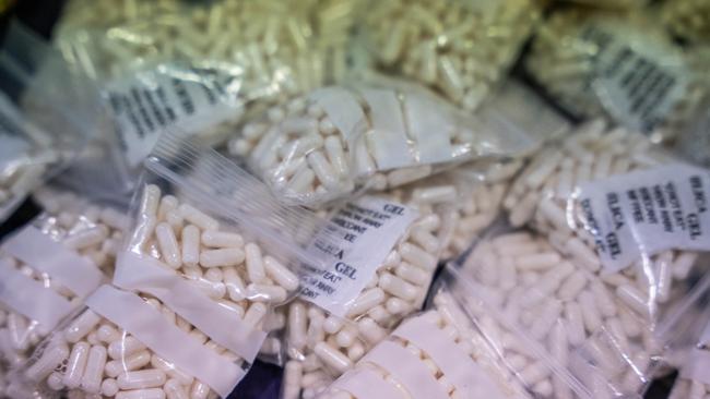 Drug pills seized during a police operation that dismantled the synthetic drug warehouses in Spain. Picture: Getty Images