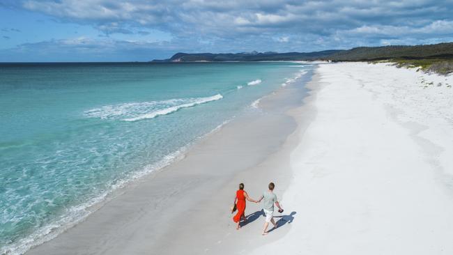 Friendly Beaches, Freycinet National Park. For TasWeekend summer edition. Picture: Stu GibsonThe Friendly Beaches form part of Freycinet National Park. Fishing, walking and surfing are popular in this area.