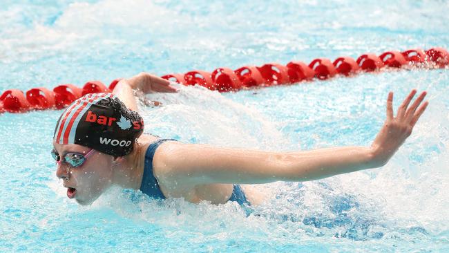 Meg Wood competing in the 100m butterfly at SA Short Course Swimming Championships in October. Picture: Sarah Reed