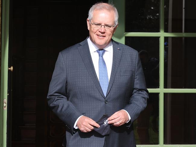 CANBERRA, AUSTRALIA - NewsWire Photos OCTOBER 11, 2021: Prime Minister Scott Morrison departs the Lodge in Canberra, after being in quarantine after his trip to the USA last month.Picture: Gary Ramage / NCA NewsWire