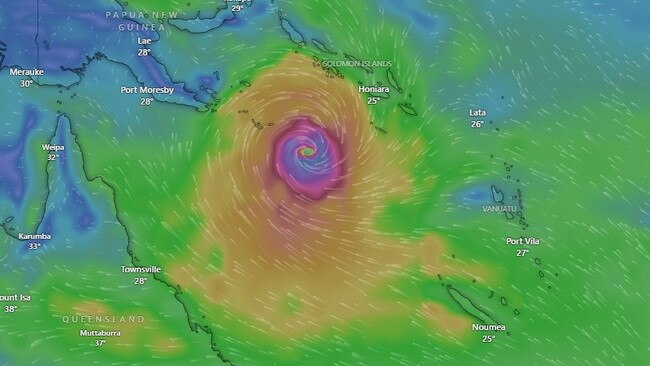 The tropical low 02U is developing near the Solomon Islands. Picture: Windy TV