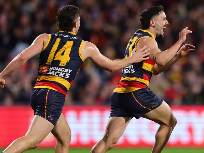 The Crows look a much better side with Izak Rankine back. Picture: Sarah Reed/AFL Photos via Getty Images