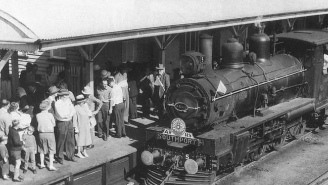 The Southport Railway Station during the heyday of steam.