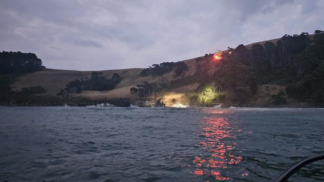 42 foot yacht rescued near Fossil Bluff/Table Cap in Tasmania's North-West on Friday, February 8, 2025. Picture: Tasmania Police