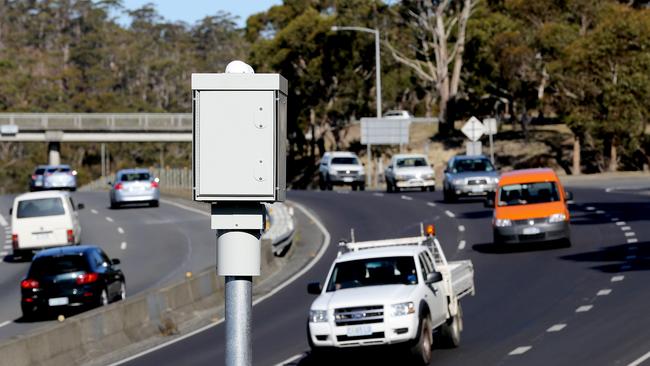 Fixed speed camera on the Southern Outlet at Tolmans Hill.