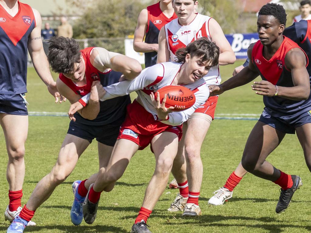 STJFL Grand finals U18 Boys Clarence v North Hobart at North Hobart Oval. Picture: Caroline Tan