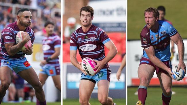 CQ Capras current players Brandon Roberts and Blake Moore and the club's most capped player, Guy Williams.