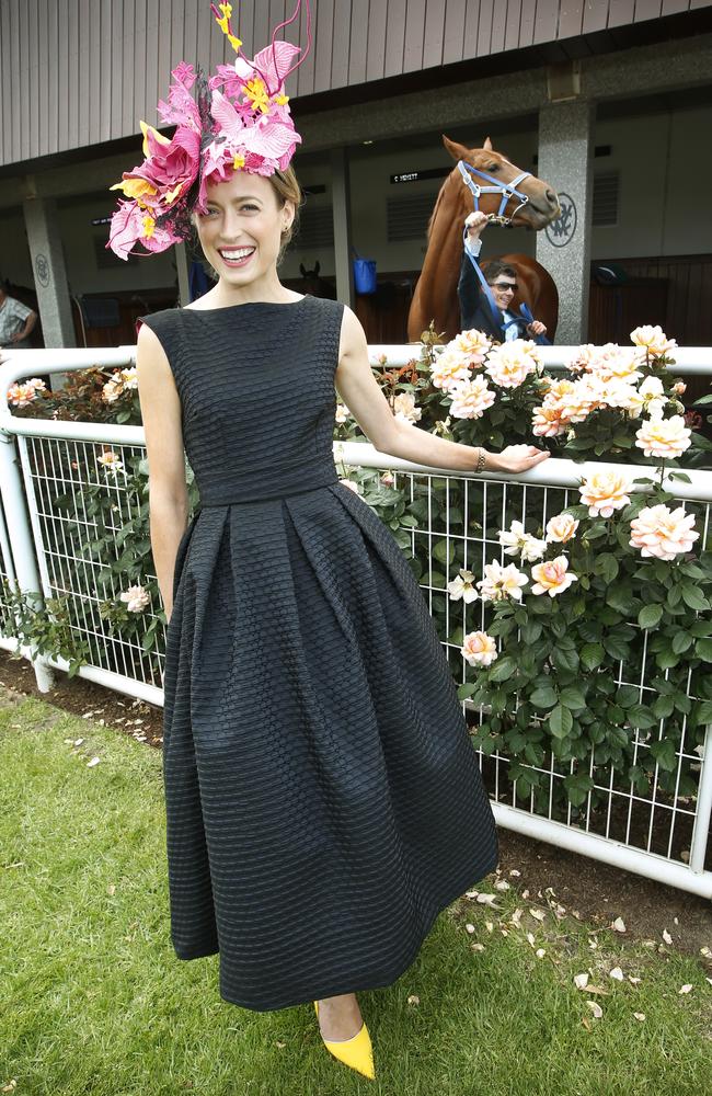 Fashions on the Field winner Emily Hunter in a dress made by her mother. Picture: David Caird