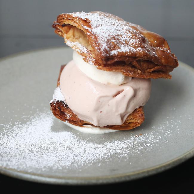 Strawberry ice cream sandwich from Franklin in Hobart. Picture: NIKKI DAVIS-JONES