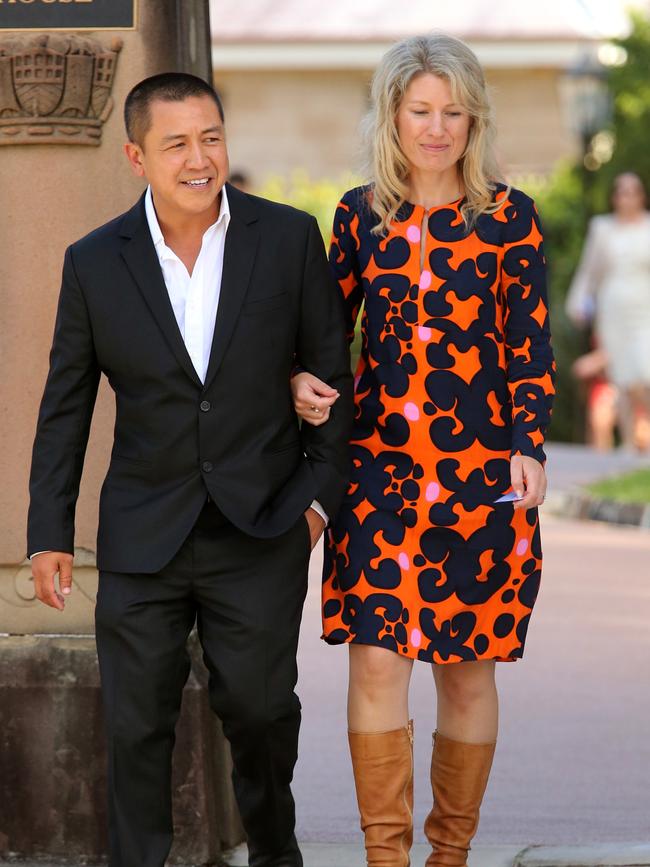 Comedian and artist Anh Do and his wife Suzanne in 2018. Picture: Nathan Edwards