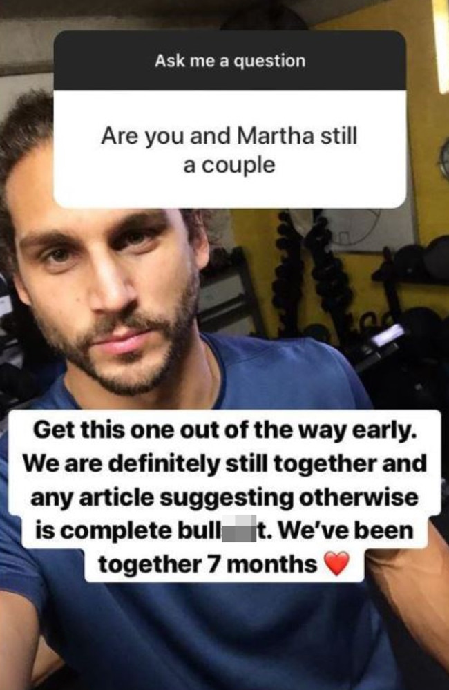 He also confirmed they’re still together and that she has been living with him in Melbourne for the past four months.