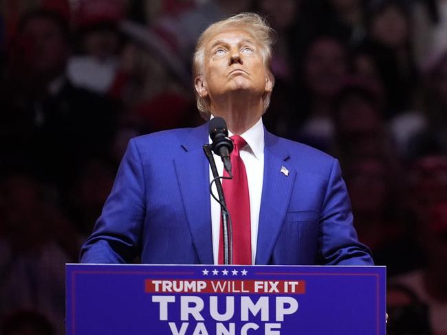 Republican presidential nominee former President Donald Trump speaks at a campaign rally at Madison Square Garden, Sunday, Oct. 27, 2024, in New York. (AP Photo/Evan Vucci)