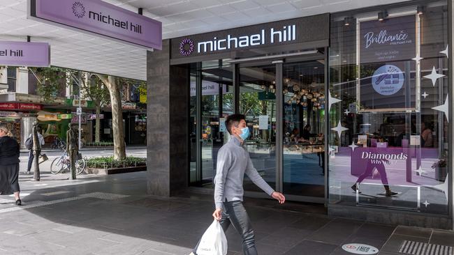 While many Michael Hill stores will soon reopen, some will stay shut. Picture: Jake Nowakowski