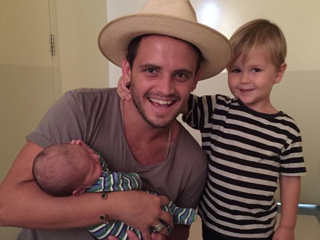 Jaaden Abraham with his nephews.