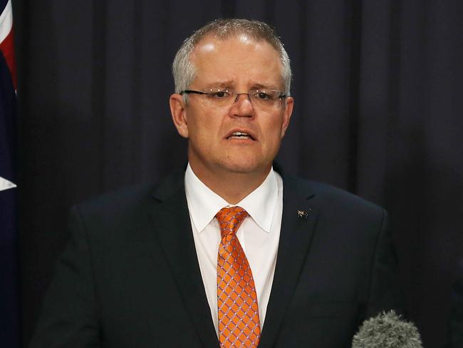 Monday 3rd December 2018.Scott Morrison during a press conference with Josh Frydenberg in House in Parliament House in Canberra. Picture Gary Ramage