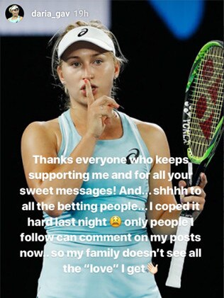 Daria Gavrilova hits back at the trolls.