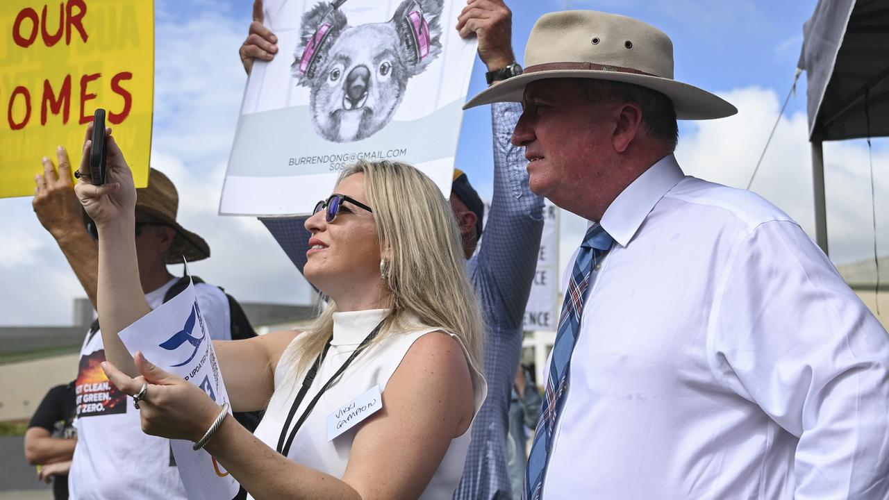 Barnaby Joyce and Vikki Campion made an appearance. Picture: NCA NewsWire / Martin Ollman