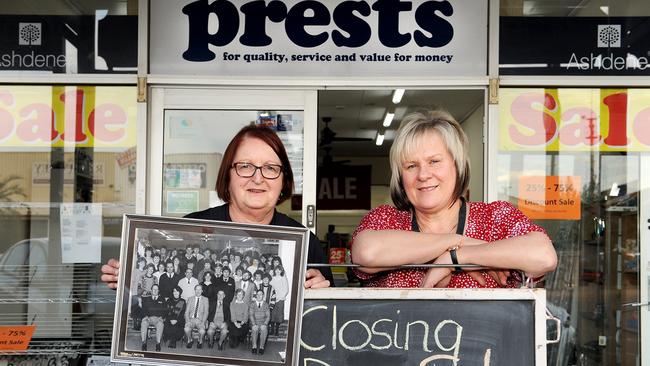 Prests co-managers Annette McMahon and Helen Grace at the store, which will close after 141 years. Picture: Greg Higgs