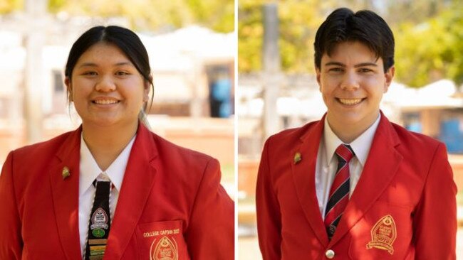 St John’s Anglican College captains Emma Tran and Lachlan Kemp. Photo – contributed.