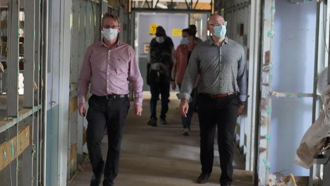 TCHHS executive general mnager southern sector, Michael Catt with chief executive Rex O'Rourke at the Wujal Wujal Primary Health Care Centre last month.