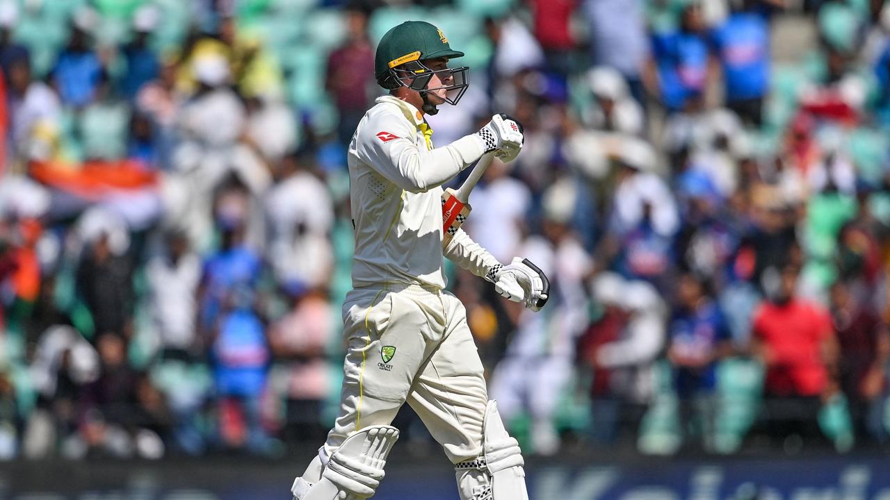 Matt Renshaw was preferred to Travis Head, but failed to put up any resistance to the Indian bowlers. (Photo by Indranil MUKHERJEE / AFP)