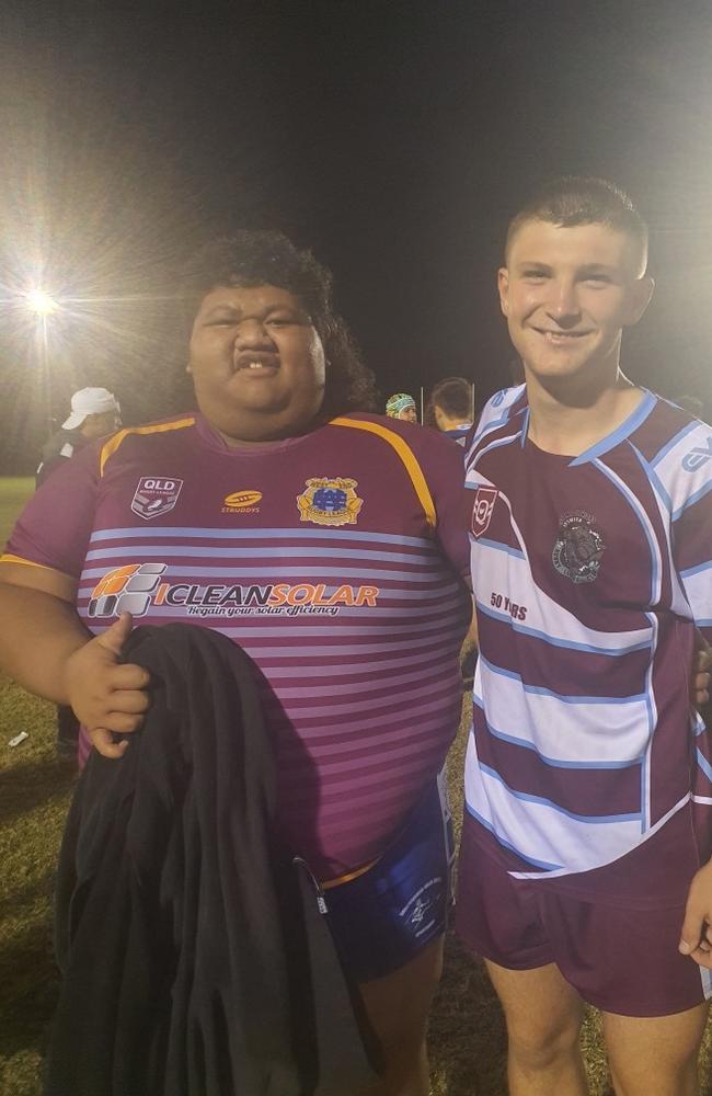 The victorious West End Doggies in their last match of the season. Left to right: Misiuaita Tauiliili, Eden McGurk-Johns.