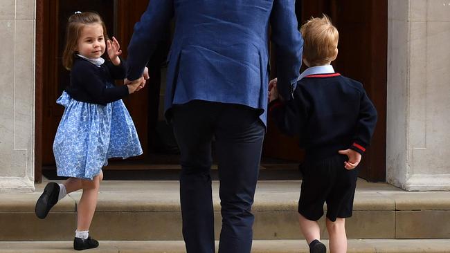 Royal baby: Prince George puts arm around Princess Charlotte as they ...