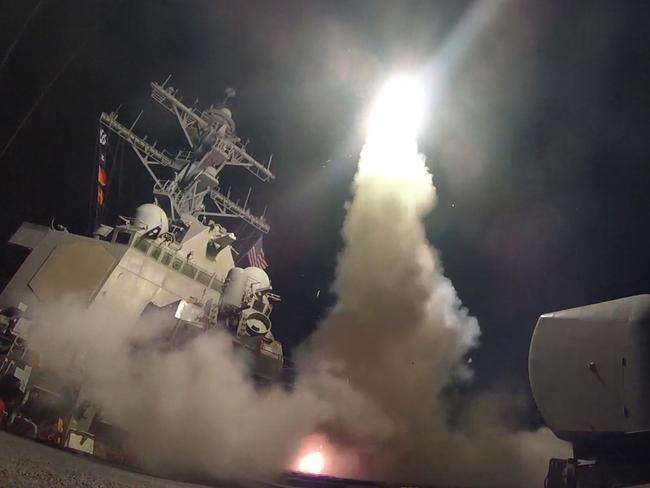 The Syrian missiles were fired from the USS Porter and the USS Ross, which belong to the US Navy's Sixth Fleet and are located in the eastern Mediterranean. Picture: AFP/US Navy