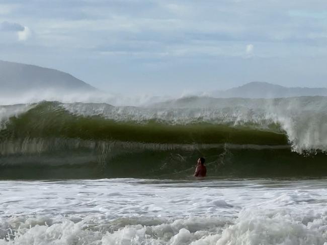 The big swell at Mooloolaba on Monday ahead of Tropical Cyclone Alfred crossing the Queensland coast. Picture: Mark Furler