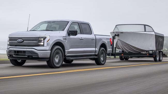 The Ford F150 Lightning can tow 4500 tonnes, but range is limited. Picture: Supplied