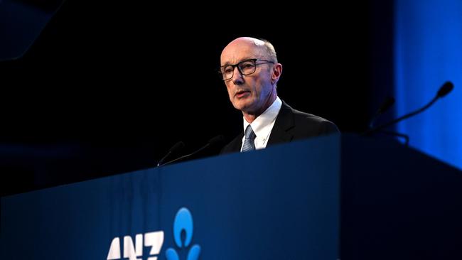 ANZ chair Paul O’Sullivan requested that security remove the protesters. Picture: Dan Peled / NCA NewsWire