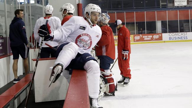 Nathan Walker takes to the ice for the Washington Capitals. Picture: Yuri Gripas